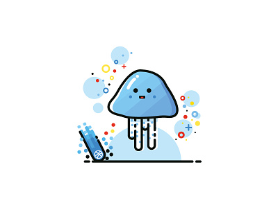 Happy Little Jellyfish illustration jellyfish shape vector