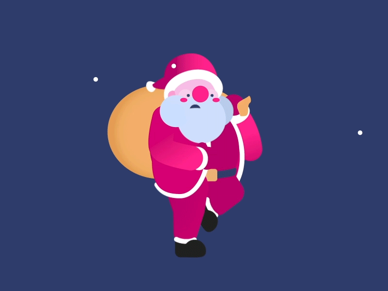 Rushing Santa 2.5d animation character gif illustration