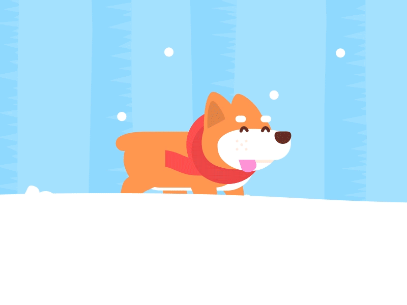 Winter & Summer 2.5d animation character dog gif illustration loop puppy summer winter