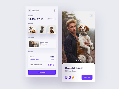 Dog Walker Concept 🐶 agency app app concept design ecommerce inspiration interaction landing page minimalist ui ui design ui ux ui ux design ui ux designer ux ux design ux designer web web design web design agency