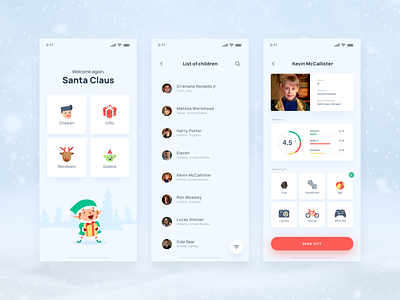 Exclusive App for Santa Claus app app concept christmas design app ios app ios iphone merry christmas merrychristmas minimalist ui designer ui ux ux design