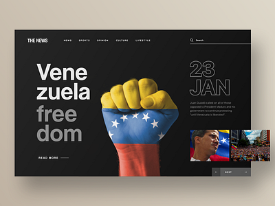 Venezuela freedom agency design interaction landing page minimalist ui uiux ux venezuela web web design