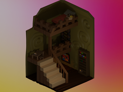 Cute home 3d illustration