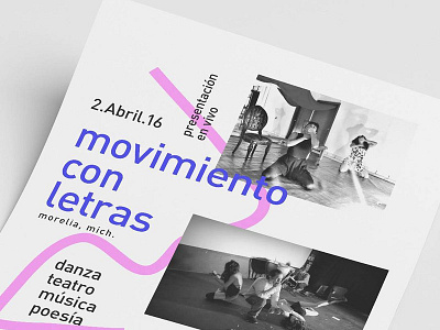 Movimiento con Letras dance design flyer graphic design mexico poetry theater