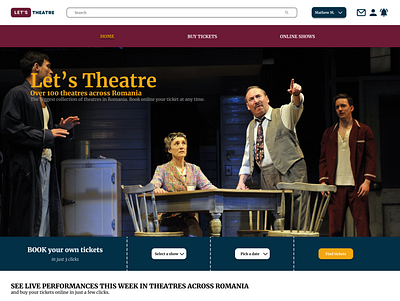 Let's Theatre: Online platform dedicated to theatre lovers. design logo ui