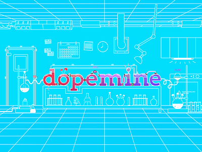 Dopemine Lab illustration typeface design