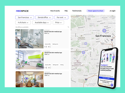Medspace - search results web app