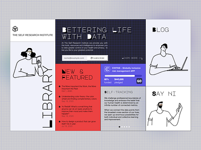 Self Research Institute grid layout landing page layout web design website