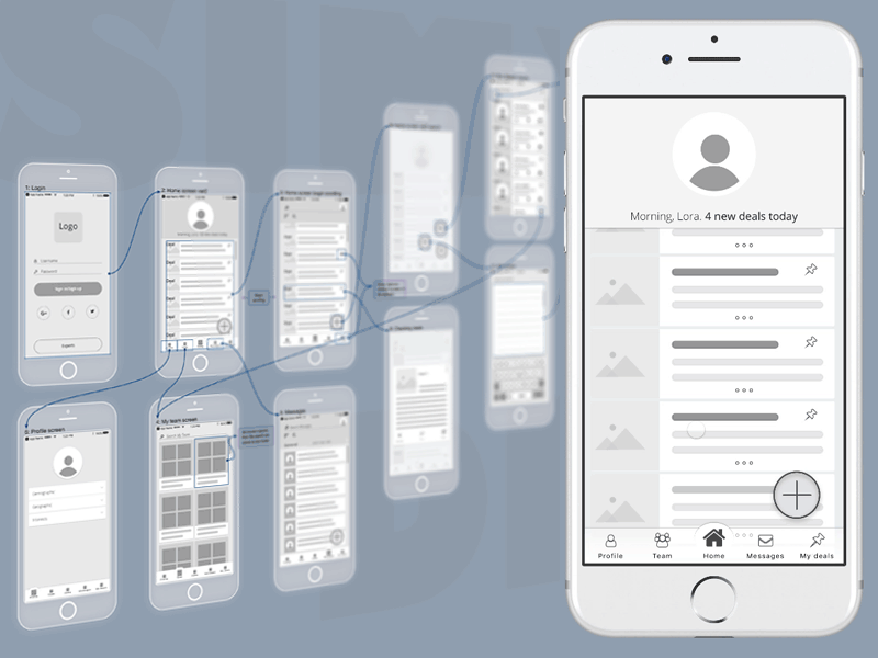 Simydeal framer home screen interactions mobile app sketch wireframes