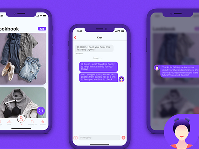 Chat With The Stylist app illustration mobile app ui