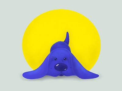 Midday procrastination- Blueberry dog illustration