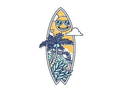 Surfboard adobe illustrator beach iz merch design summer summer vibes surfboard tshirt design