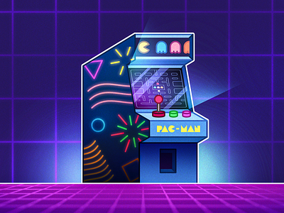 Pac-Man Arcade badge branding colors design game hero icon illustration interface logo pacman retro sci fi vector videogame