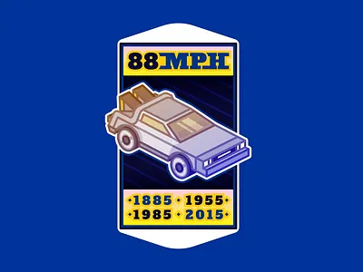 DeLorean back to the future badge branding classic colors delorean design doc future illustration logo marty mcfly movie pop pop culture vector