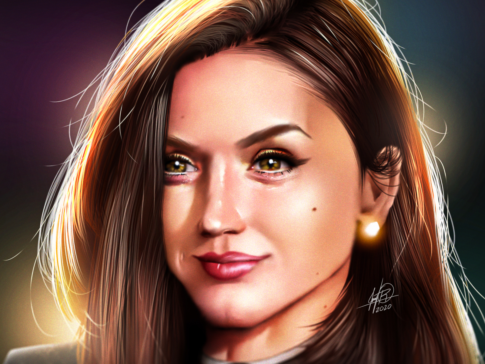 Ana de Armas - Digital Portrait actress artwork colors digital art illustration movie portrait series