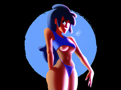 Dana - Blue Swimsuit anime bikini character character design colors illustration manga nft oc