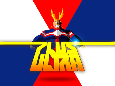 Plus Ultra all might animation anime character colors frase izuku phrase plus ultra superhero tipografia typo