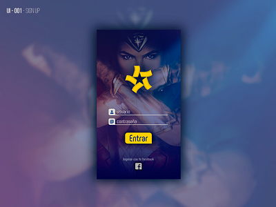 UI Design - Sign Up challenge cinema daily movie movies sesion sign ui ux wonder woman