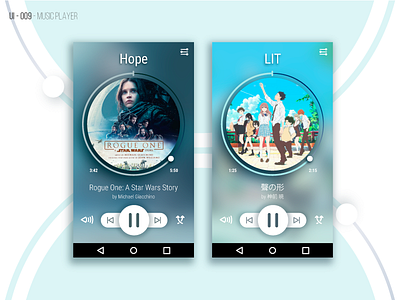 Ui Design - Music Player cancion interface interfaz lit music music player pause play player song star wars ui