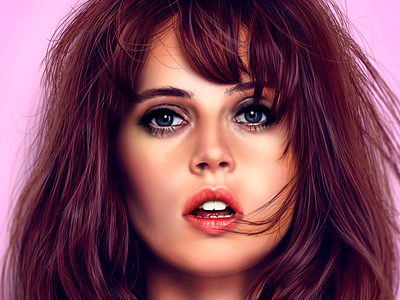 Felicity Jones - Digital Portrait actress beautiful felicity jones illustration movie portrait star wars woman