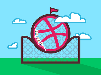 Dribbble Coaster coaster creativity dribbble pink playoff roller coaster sticker