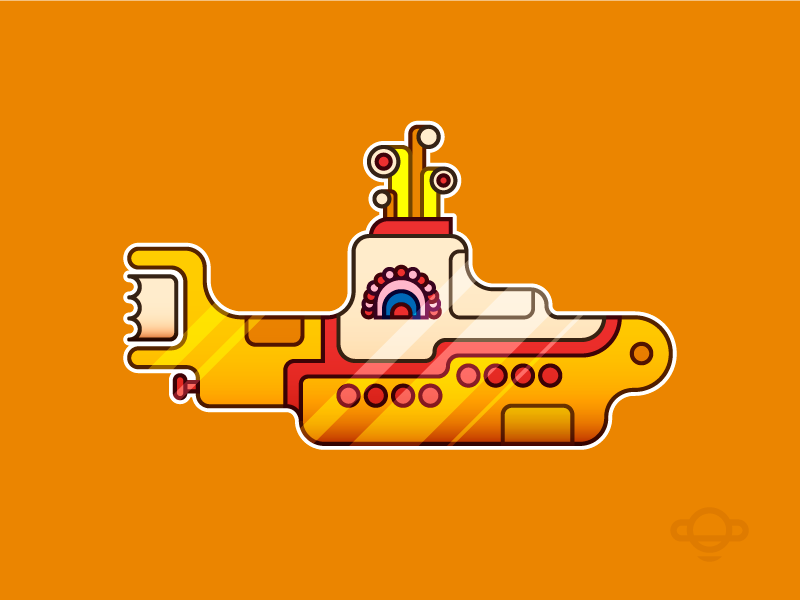 Badge Design - Yellow Submarine song logo vector movie illustration branding badge beatles