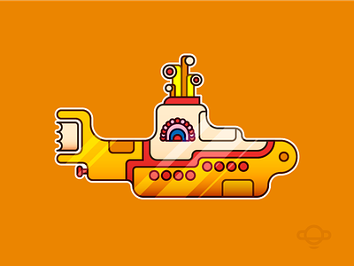 Badge Design - Yellow Submarine badge beatles branding illustration logo movie song vector