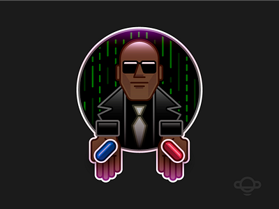 Badge Design - Matrix badge branding colors design hero illustration logo matrix movie pill sci fi