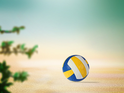 Summer on the beach, with volleyball! beach design illustration summer volleyball
