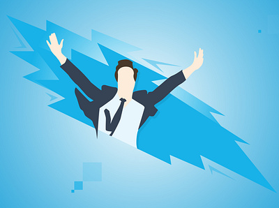 Success blue business man happiness illustration success vector