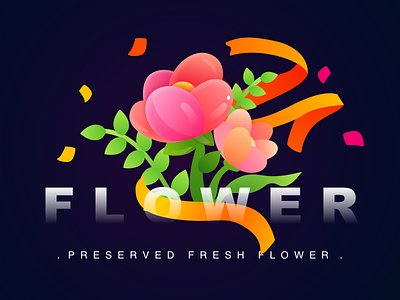 flower 3d card colord colors design expression flower happiness icon illustration logo ui