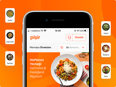 Pişir YemekMarket app design ui ux