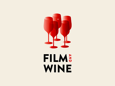 Film & Wine cinema film gradient logo tasting transparency wine
