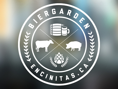 Biergarden Logo biergarden cow craft craft beer gastro pub grain hops logo pig seal