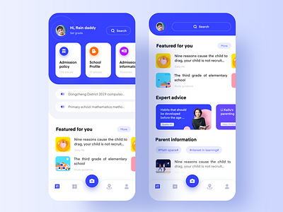 An Educational App app blue clean design icon ui