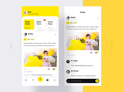 Class1 app branding class clean design ui yellow