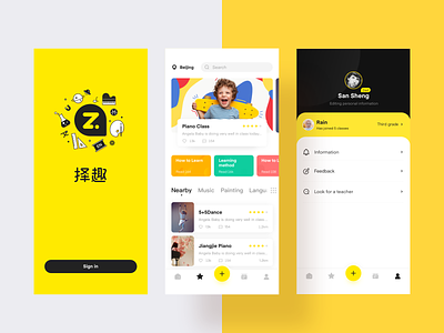 Class2 app branding class clean design ui yellow
