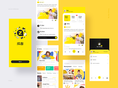 Class3 app branding class clean design ui yellow