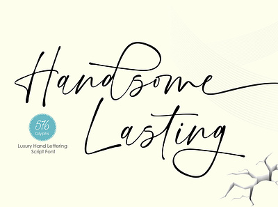 Handsome Lasting Hand Lettering Font branding design font graphic design illustration logo typography ui ux vector
