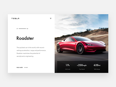 Tesla Roadster concept landing minimal roadster tesla ui web webdesign white