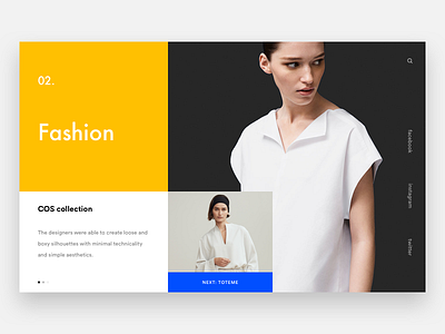 Fashion blue explore fashion landing minimal minimalissimo web design white yellow