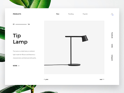Products - Lamp explore lamp landing page minimal products web web design