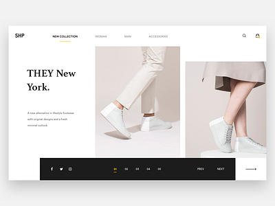 THEY. brown e commerce explore fashion minimal product shoe web web design white