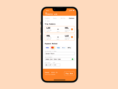 DailyUI 002 : Checkout UI (airline ticket) branding design mobile design ui ux
