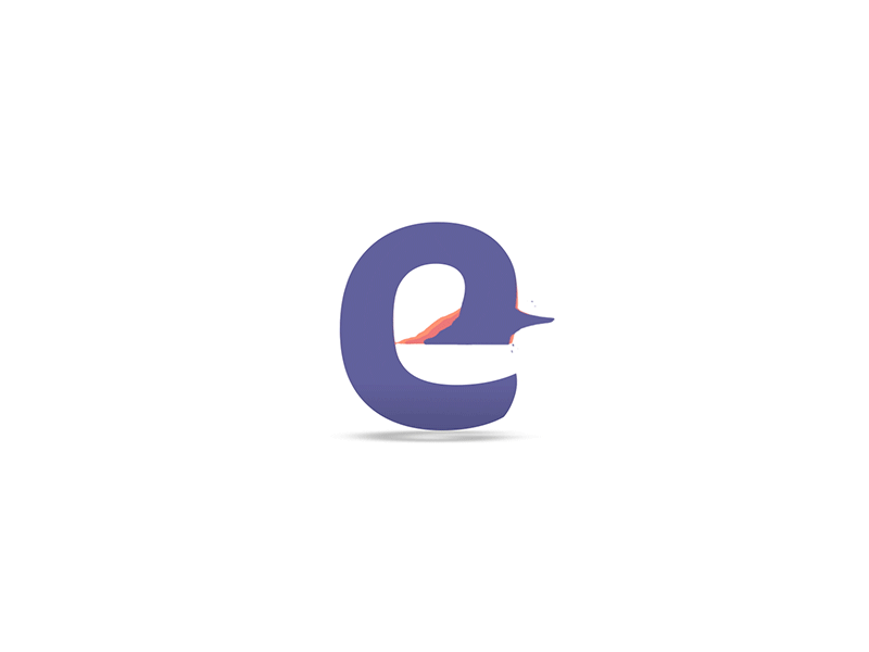 E for #36daysoftype 2d animation cel animation gif motion