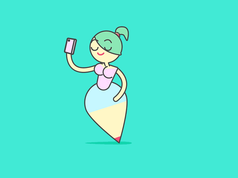 Selfie 2d animation character gif instagram loop selfie