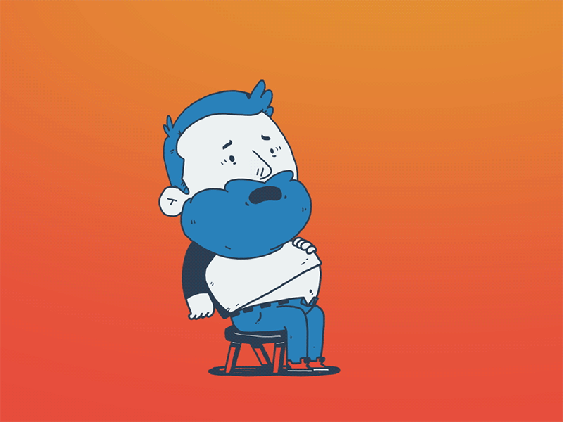 Fatter animation character cycle dude fat illustration run