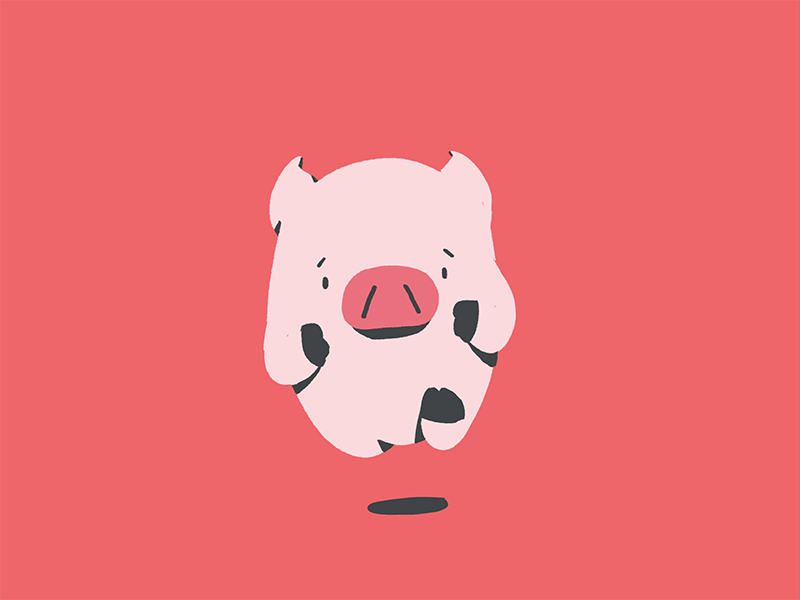 Porco run 2d 365rounds animation daily loop pig run run cycle yimbo