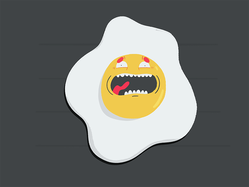 Breakfast pain 2d 365rounds animation breakfast daily egg loop pain scream yimbo