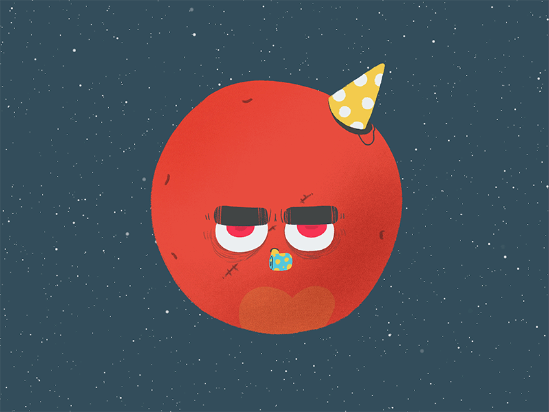 The dwarf ex-planet birthday 2d 365rounds animation birthday daily loop mad pluto space yimbo